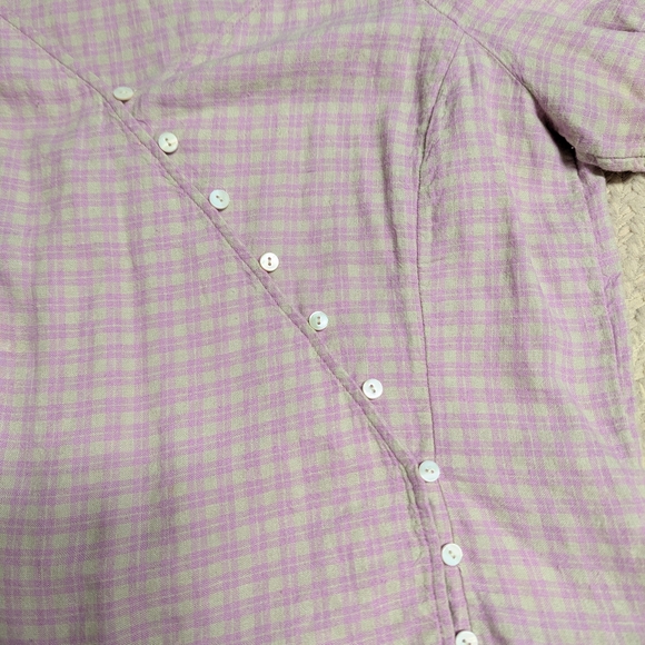 Plaid Pink Puff Sleeve Top - Picture 3 of 4